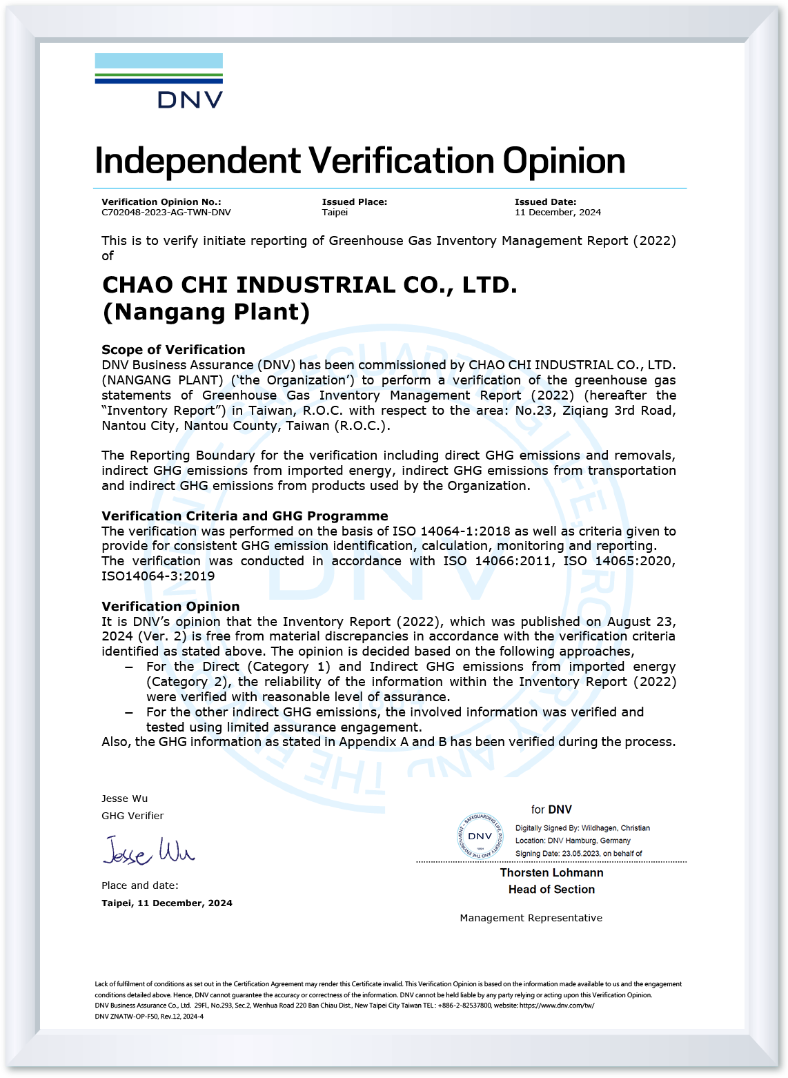CHAO-CHI AFNOR ASIA manufacture of hydraulic press components